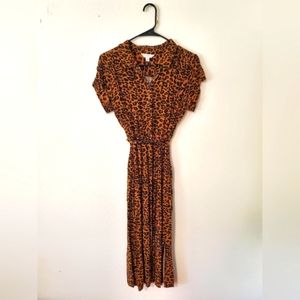 Leopard Print Midi Dress. Leopard Print. Dress. Midi Dress. Cute Everyday Dress.